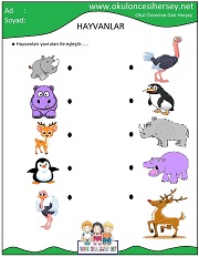 Hayvanlar İle Yavrularını Eşleştir